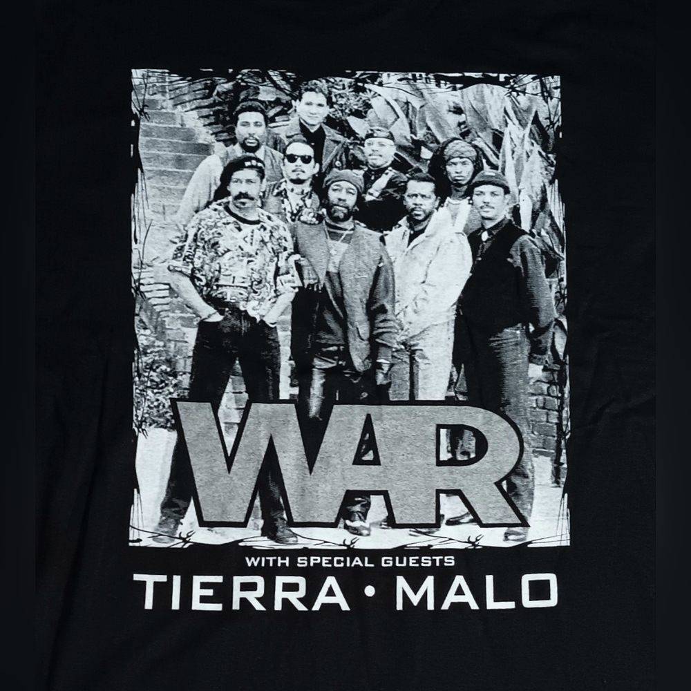 WAR Hot Summer Nights t-shirt Tierra Concert 2008 Malo Latin Rock Jazz Soul Funk